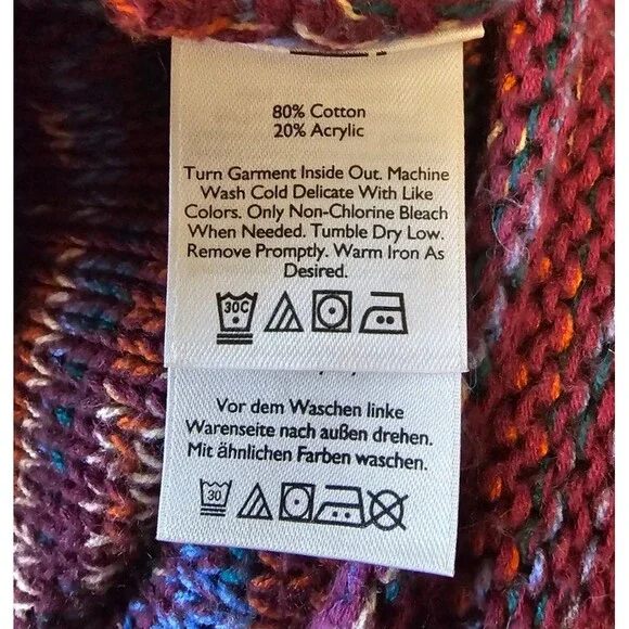 Eddie Bauer Sweater Womens Large Knit Hooded Pullover V Neck Front Pocket - Picture 4 of 5